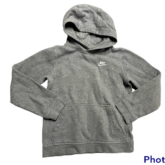 Kids Nike Grey Hoodie Sweatshirt Size Medium Little Kids - Picture 1 of 5